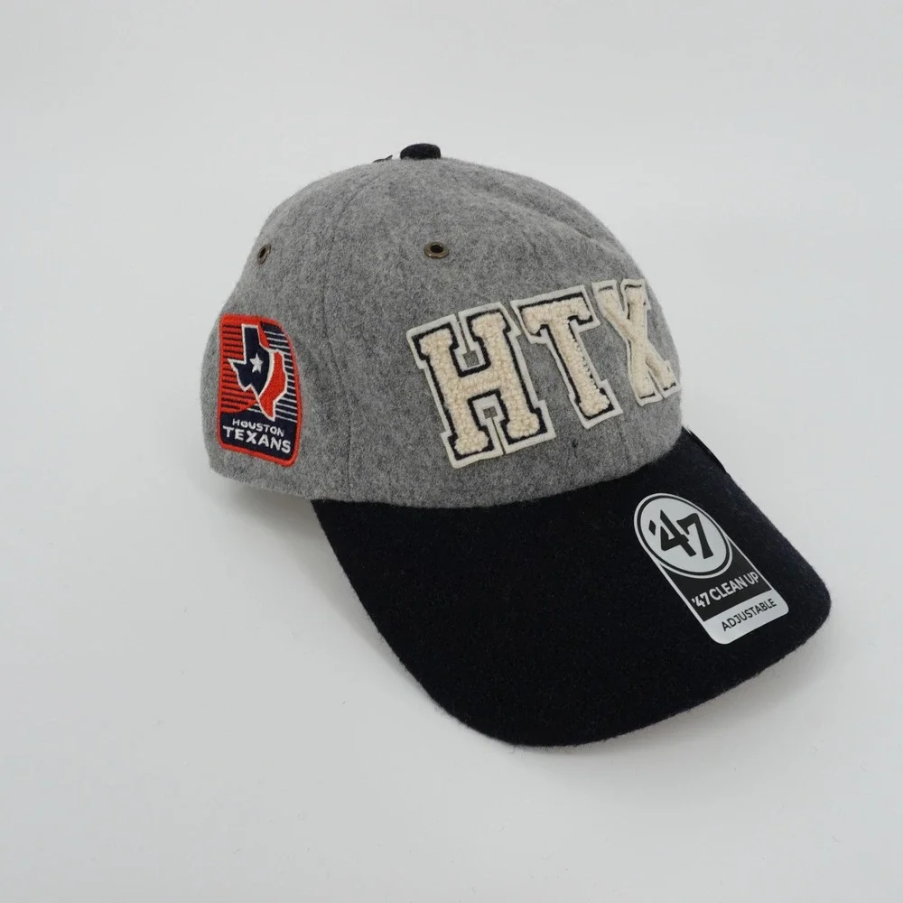 Houston Texans 47 Stoney Clover Lane HTX Wool Blend Clean Up Hat Grey Navy OSFA
